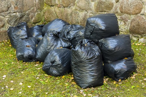 Professional waste clearance team at work